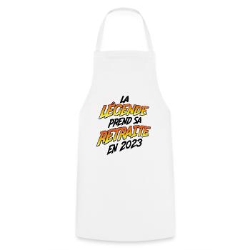 La retraite en 2023 - Cadeau pour retraité - Tablier de cuisine - blanc - Devant - AI Model Male 185 dark (185cm)