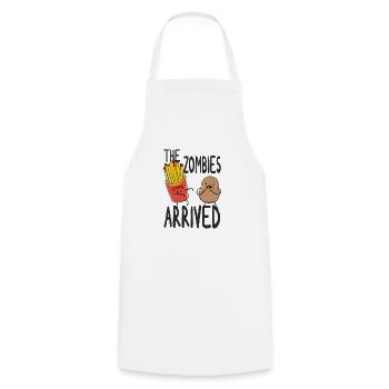 Zombie Fries Potato Halloween Humor - Cooking Apron - white - Front - AI Model Male 185 dark (185cm)
