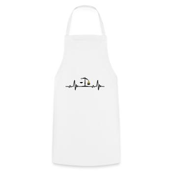 Lawyer humor heartbeat lawyer avocado - Cooking Apron - white - Front - AI Model Male 185 dark (185cm)