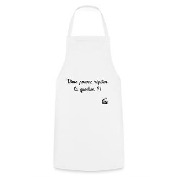 Vous pouvez répéter la question ?! Les Inconnus - Tablier de cuisine - blanc - Devant - AI Model Male 185 dark (185cm)