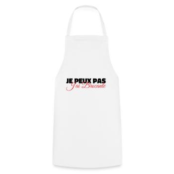 Je Peux Pas J'ai Brocante | Idée Cadeau Humour - Tablier de cuisine - blanc - Devant - AI Model Male 185 dark (185cm)