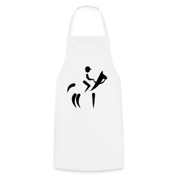 équitation - Tablier de cuisine - blanc - Devant - AI Model Male 185 dark (185cm)