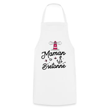 Maman bretonne - Tablier de cuisine - blanc - Devant - AI Model Male 185 dark (185cm)