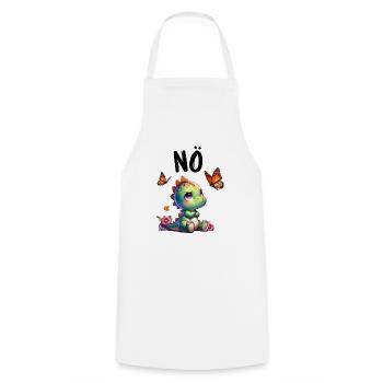 Dinosaur Dinos Saying Nope for Boys and Girls - Cooking Apron - white - Front - AI Model Male 185 dark (185cm)