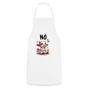 Vache disant non pour les garçons et les filles - Tablier de cuisine - blanc - Devant - AI Model Male 185 dark (185cm)