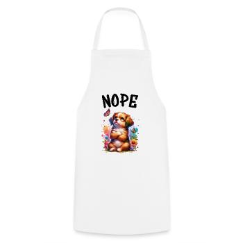 Dog Funny Saying Nope for Dog Lovers - Cooking Apron - white - Front - AI Model Male 185 dark (185cm)