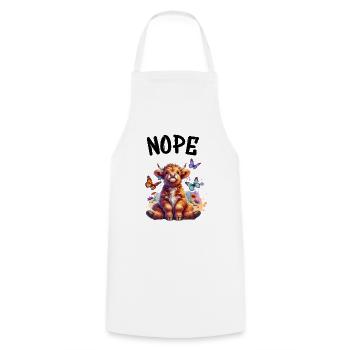 Highland Cow dit non aux garçons et aux filles - Tablier de cuisine - blanc - Devant - AI Model Male 185 dark (185cm)