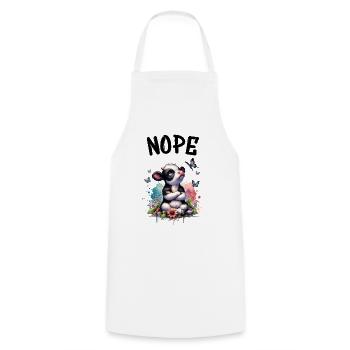 Cow Saying Nope for Boys and Girls - Cooking Apron - white - Front - AI Model Male 185 dark (185cm)
