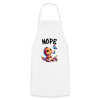 Dinosaur Saying Nope for Boys and Girls - Cooking Apron - white - Front - AI Model Male 185 dark (185cm)