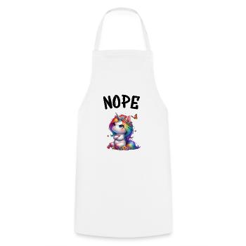 Licorne disant non Garçon et fille Créature mythique - Tablier de cuisine - blanc - Devant - AI Model Male 185 dark (185cm)