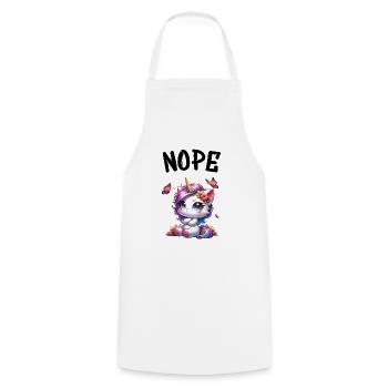 Licorne disant non Garçon et fille Créature mythique - Tablier de cuisine - blanc - Devant - AI Model Male 185 dark (185cm)