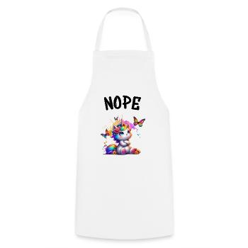 Licorne disant non Garçon et fille Créature mythique - Tablier de cuisine - blanc - Devant - AI Model Male 185 dark (185cm)