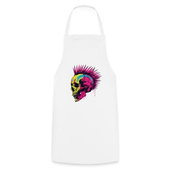 Horreur Punk Zombie Mohawk - Tablier de cuisine - blanc - Devant - AI Model Male 185 dark (185cm)