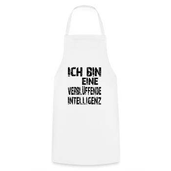 KI Spruch Ich bin eine verblüffende Intelligenz - Kochschürze - Weiß - Vorne - AI Model Male 185 dark (185cm)