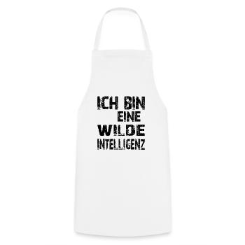 KI Spruch Ich bin eine wilde Intelligenz - Kochschürze - Weiß - Vorne - AI Model Male 185 dark (185cm)