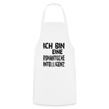 KI Spruch Ich bin eine romantische Intelligenz - Kochschürze - Weiß - Vorne - AI Model Male 185 dark (185cm)