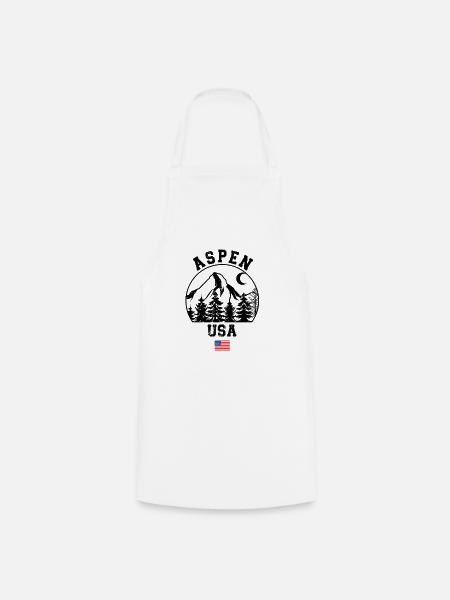 Aspen Snowmass Colorado Ski Resort Rocky Mountains - Cooking Apron - white