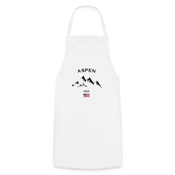 Aspen Snowmass Colorado Ski Resort Rocky Mountains - Cooking Apron - white - Front - AI Model Male 185 dark (185cm)