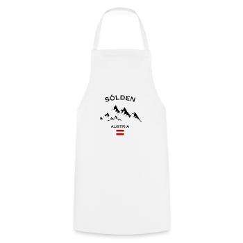 Sölden Ski Resort Austrian Alps Skiing - Cooking Apron - white - Front - AI Model Male 185 dark (185cm)