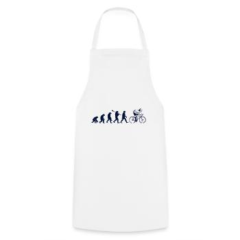 Evolution of cycling - Cooking Apron - white - Front - AI Model Male 185 dark (185cm)