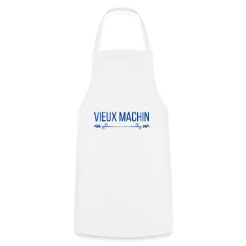 Vieux Machin Humour Anniversaire Homme - Tablier de cuisine - blanc - Devant - AI Model Male 185 dark (185cm)