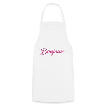bonjour - Tablier de cuisine - blanc - Devant - AI Model Male 185 dark (185cm)