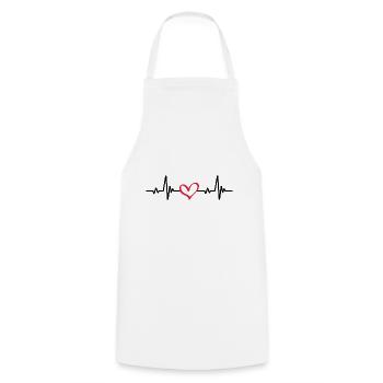 Battement De Coeur Avec Le Coeur - L'amour - Tablier de cuisine - blanc - Devant - AI Model Male 185 dark (185cm)