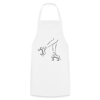 Roller skates with legs - Cooking Apron - white - Front - AI Model Male 185 dark (185cm)