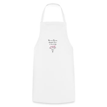 Curly hair, curly sense, inside is ... - Cooking Apron - white - Front - AI Model Male 185 dark (185cm)