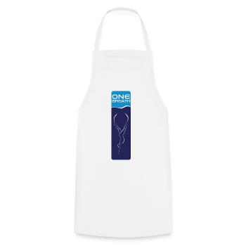 Freediving Emblem ONE Breath - Cooking Apron - white - Front - AI Model Male 185 dark (185cm)