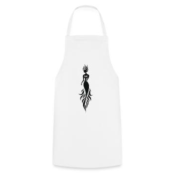 Sirène de feu mystique - Tablier de cuisine - blanc - Devant - AI Model Male 185 dark (185cm)