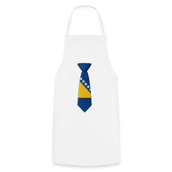 Bosnia Tie – Flaggendesign - Kochschürze - Weiß - Vorne - AI Model Male 185 dark (185cm)