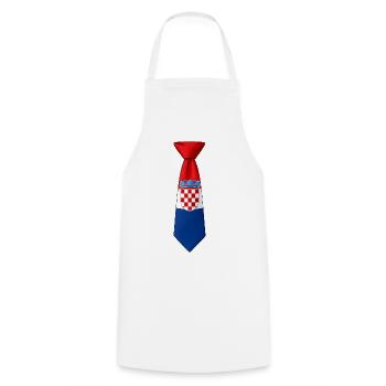 Croatia Tie – Flag Design - Cooking Apron - white - Front - AI Model Male 185 dark (185cm)