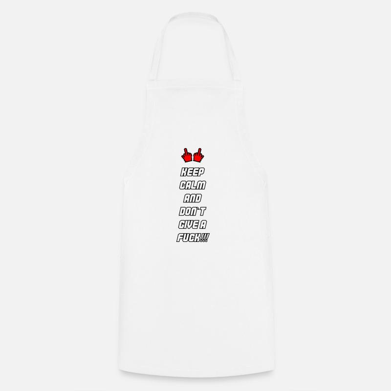 keep calm don't give a fuck 002 - Cooking Apron - white