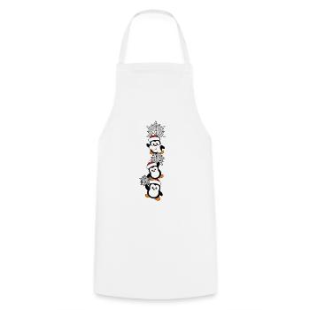 Penguin Christmas - Cooking Apron - white - Front - AI Model Male 185 dark (185cm)