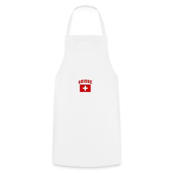 Suisse Swiss Flag Fanshirt Suisse Cadeau - Tablier de cuisine - blanc - Devant - AI Model Male 185 dark (185cm)