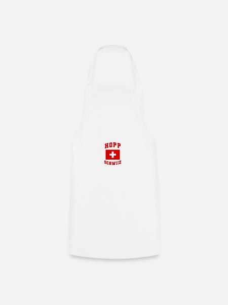 Schweiz Hopp Schwiiz Fahne Fanshirt Geschenk - Kochschürze - Weiß