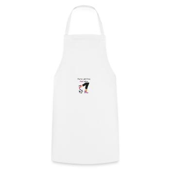 Female footballer Women's football player - Cooking Apron - white - Front - AI Model Male 185 dark (185cm)