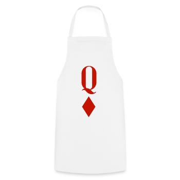 Queen of Diamonds, Queen of Diamonds - Cooking Apron - white - Front - AI Model Male 185 dark (185cm)