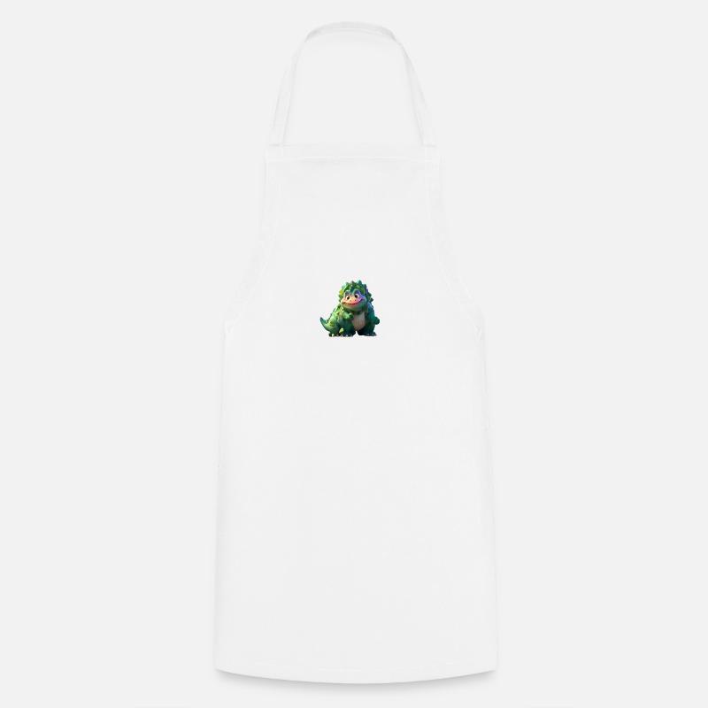 Funny Dino Friendly Cute Cute - Cooking Apron - white