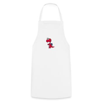 T-Rex avec sac à dos - Tablier de cuisine - blanc - Devant - AI Model Male 185 dark (185cm)