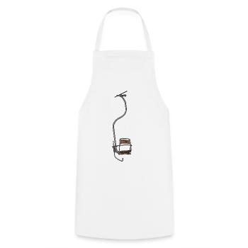 Télésiège 1 place - bois n° 39 - Tablier de cuisine - blanc - Devant - AI Model Male 185 dark (185cm)