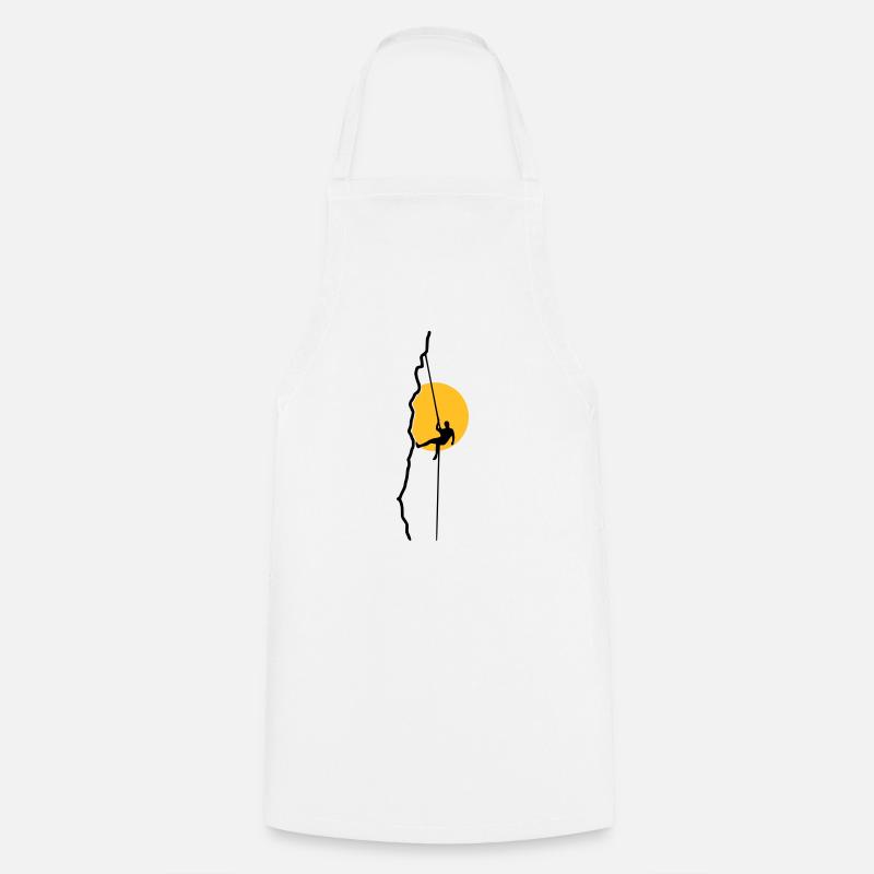 Grimpeur rappel au coucher du soleil - Tablier de cuisine - blanc