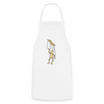 Marionette Puppet - Cooking Apron - white - Front - AI Model Male 185 dark (185cm)