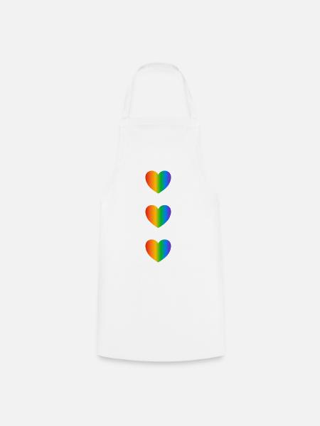 Rainbow Hearts LGBT-Stolz - Kochschürze - Weiß
