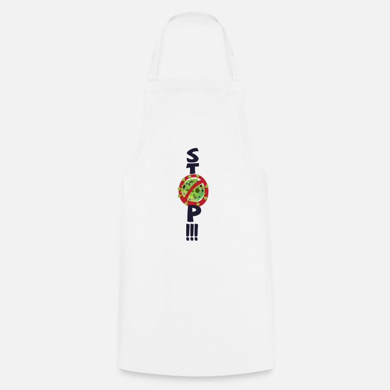 stop the virus - Cooking Apron - white