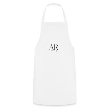 Klassische Eleganz AR Monogramm - Kochschürze - Weiß - Vorne - AI Model Male 185 dark (185cm)