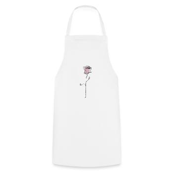 rose rose avec contour noir - Tablier de cuisine - blanc - Devant - AI Model Male 185 dark (185cm)