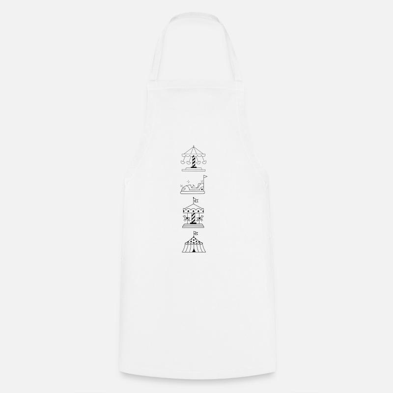 Retro Line Carousel - Cooking Apron - white