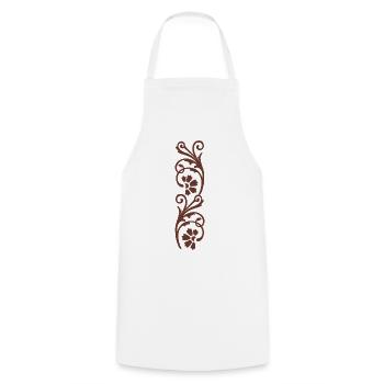 Ornate Floral Scrollwork - Cooking Apron - white - Front - AI Model Male 185 dark (185cm)